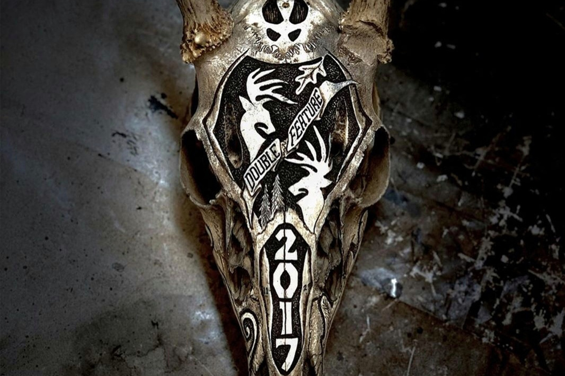 Bone Tattoo European Deer Skull